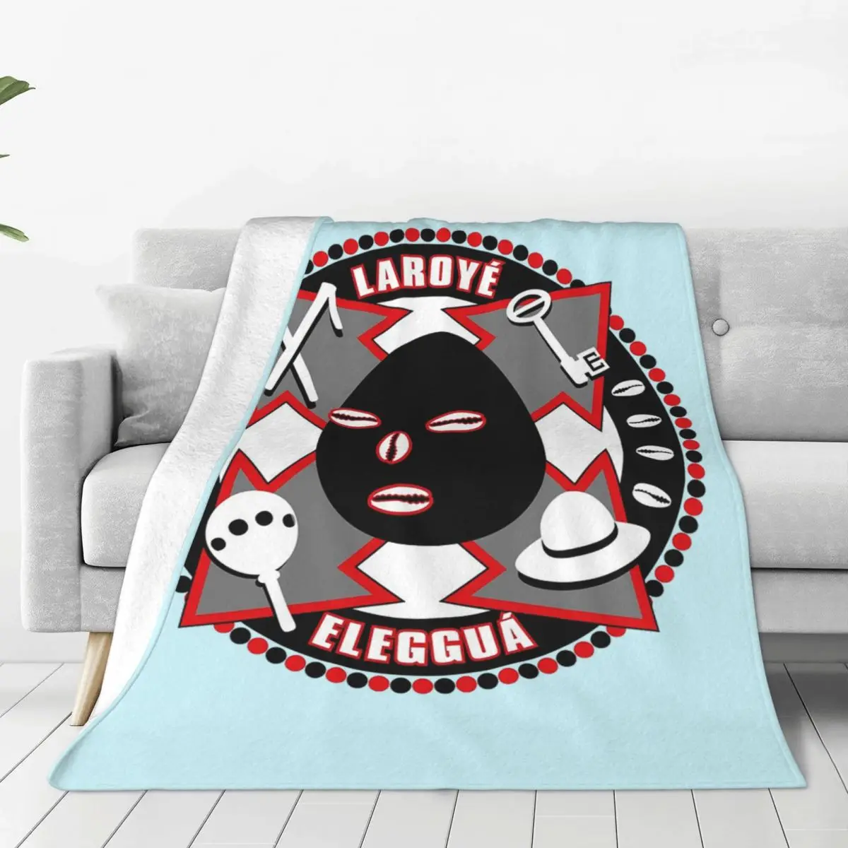 Eleggua The Guardian Blanket Soft Warm Flannel Throw Blanket Plush for Bed Living room Picnic Travel Home Sofa