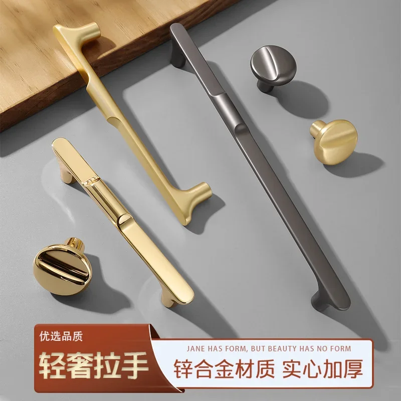 Door handle zinc alloy black modern light luxury wardrobe drawer cabinet solid door handle hardware accessories