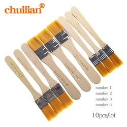 Brosse à pâte de flux de soudure BGA avec manche en bois, outil de rebillage, numéro 1, 2, 3, lot de 10 pièces