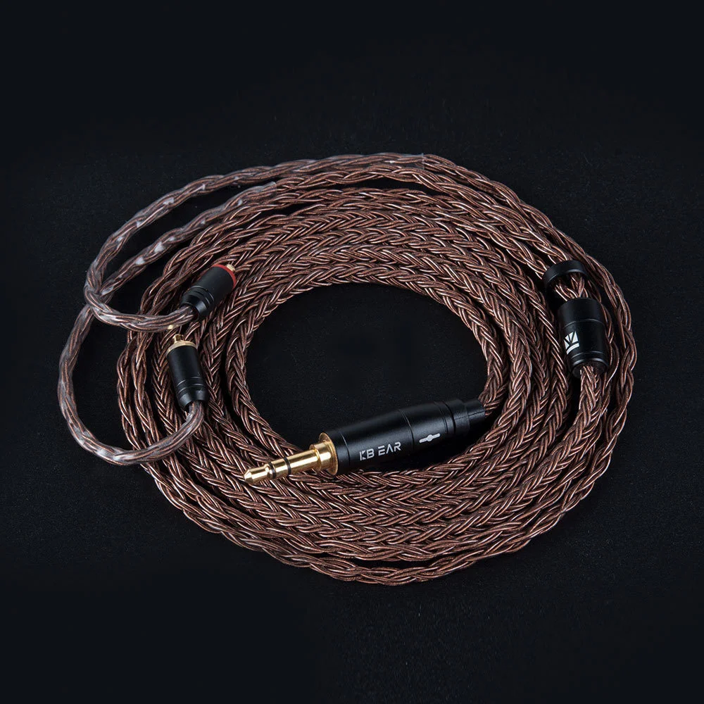 KBEAR 16 Core Reinem Kupfer Kopfhörer Kabel 2PIN/MMCX/QDC Earbuds Connector Verwenden Für KZ EDX ZSN PRO BLON BL-03 KBEAR KS1 Kopfhörer – Detail 16