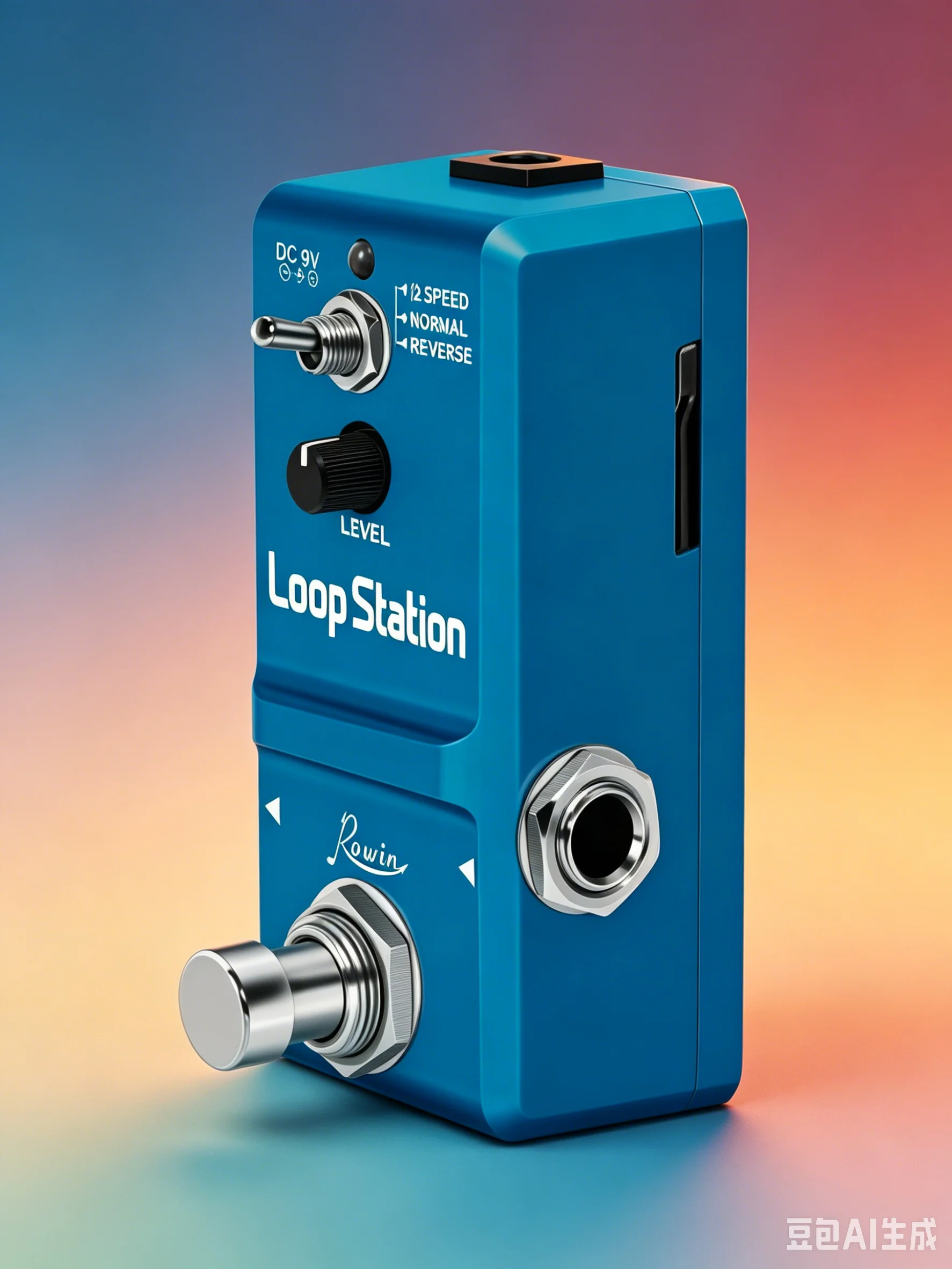 Rowin LN332AS Loop Station 48K Looper Pedal Unlimited Overdubs 10 Minutes of Loop, 1/2 Time, Reverse Full Metal Case True Bypass