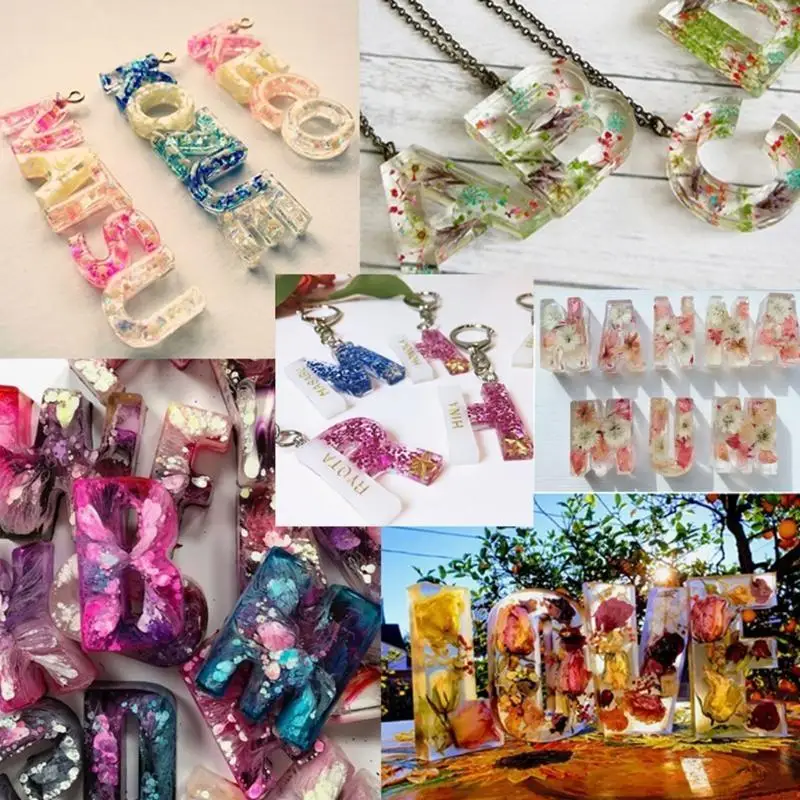 

D46E форма для украшения стола ручной работы, украшения с английским алфавитом, форма для эпоксидной смолы, буквы A-Z, украшения