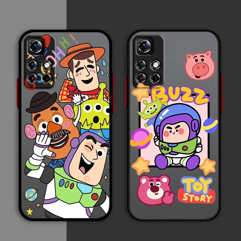 

Toy Story Buzz Lightyear Alien Phone Case For Redmi Note 13 12 11 10 Pro Plus Pro S T 5G Matte Frosted Translucent Cover