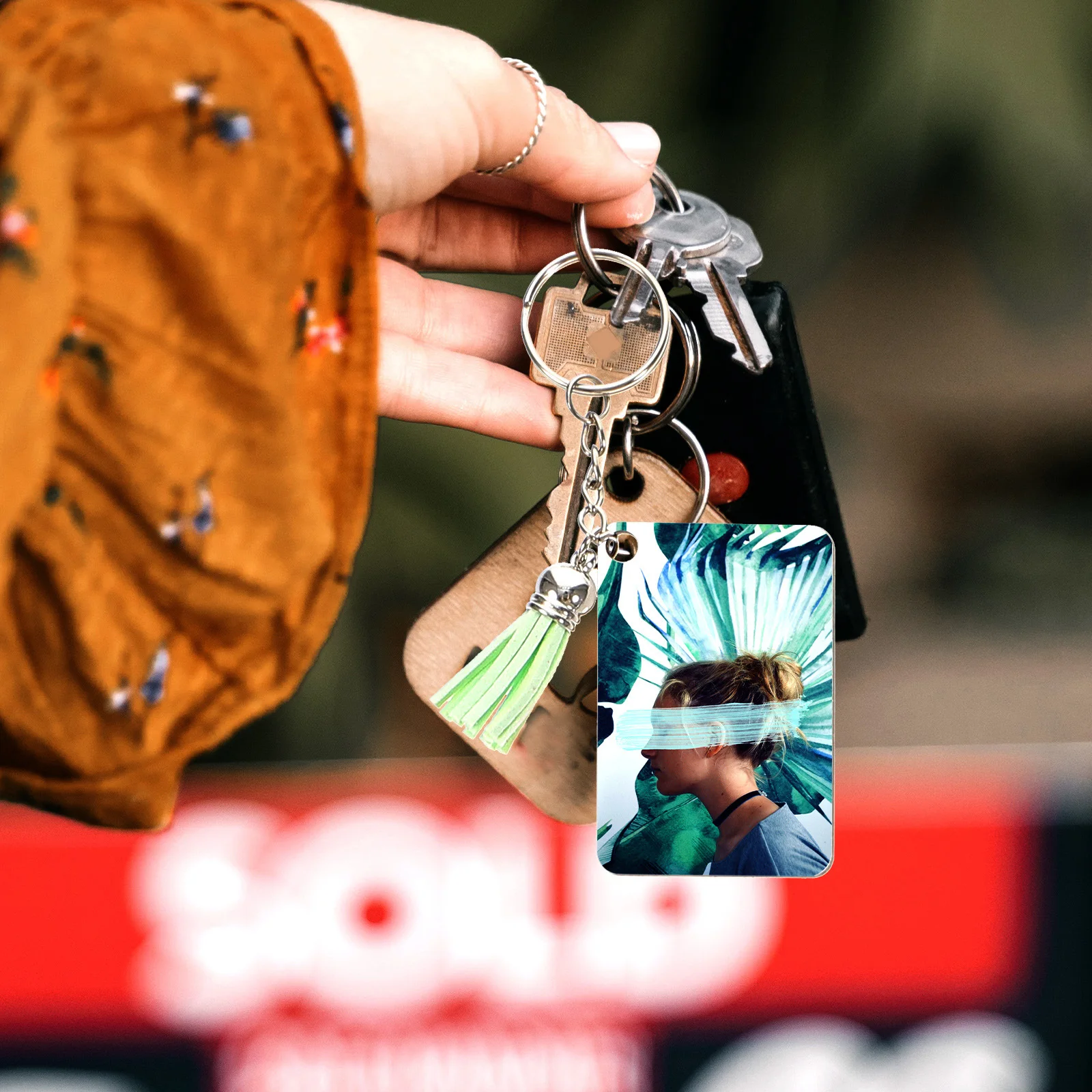 20Sets Keychain Blanks for DIY Crafts Sublimation Heat Transfer Multi-Function Handmade Key Holders with Tassels