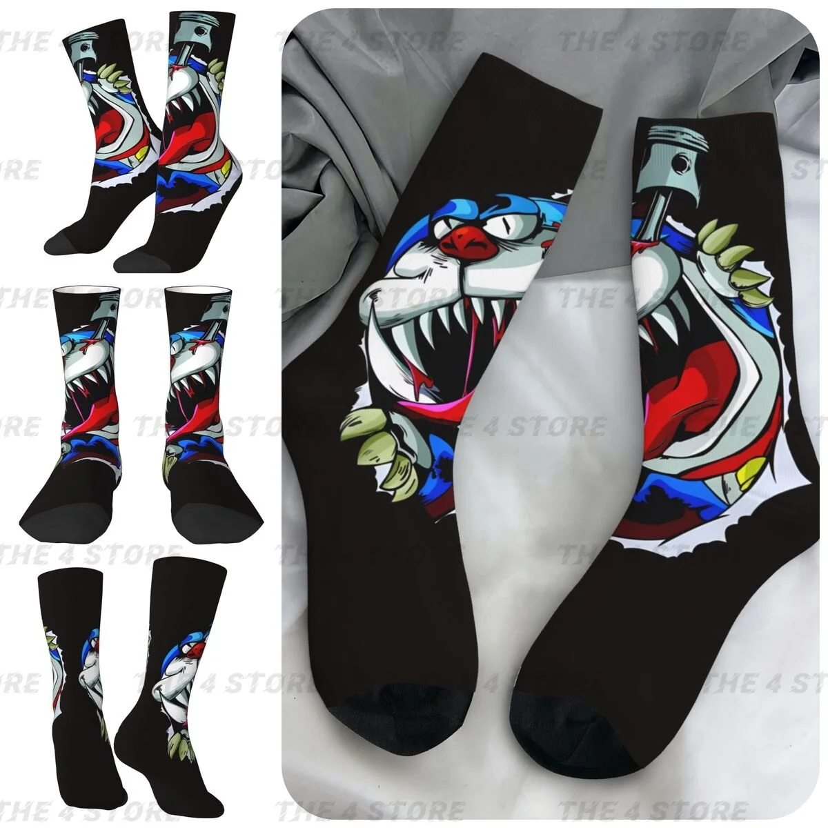 

High elasticity polyester fiber 3D printing cosy Unisex Hip Hop D-Doraemons Interesting Four Seasons Socks