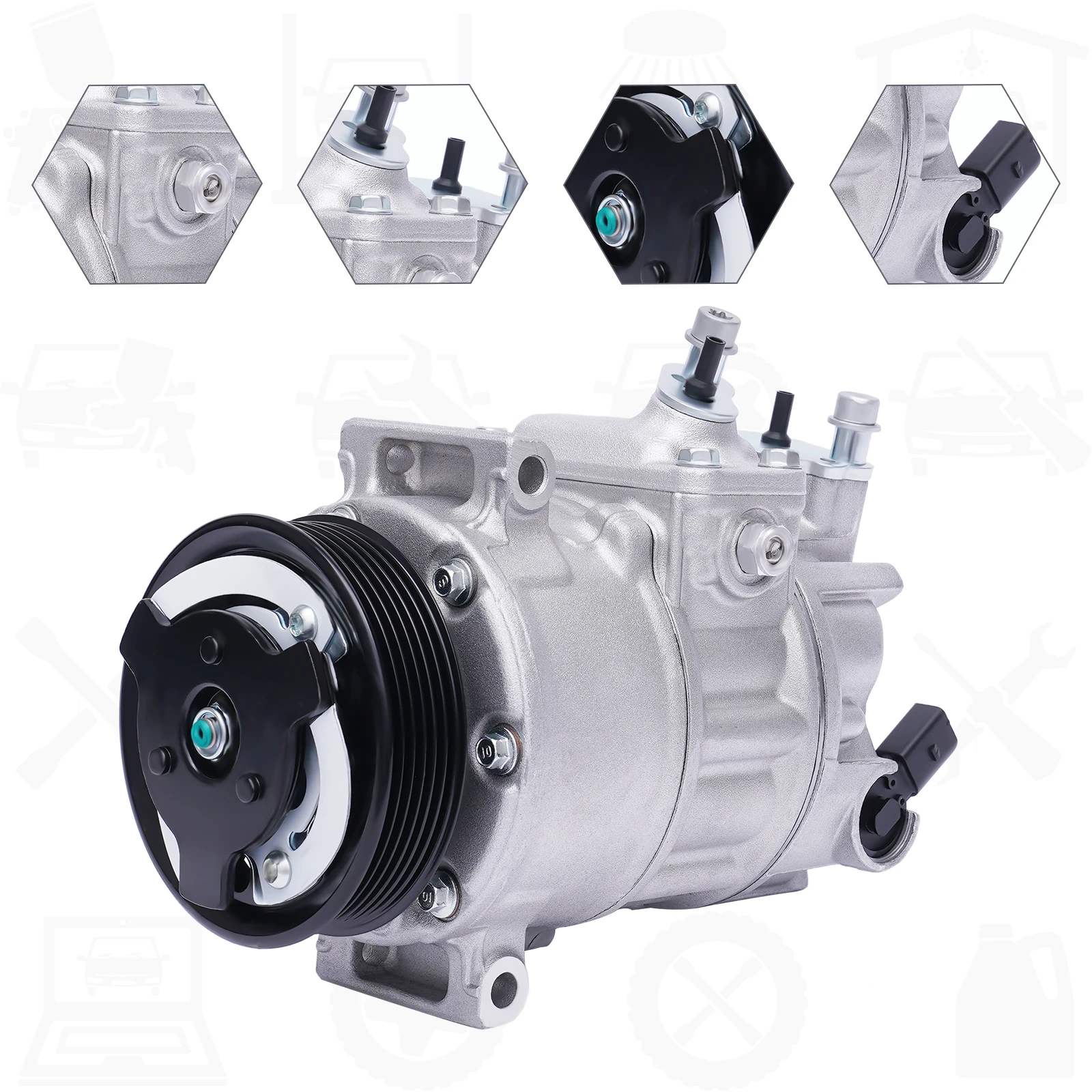 

A/C AC Compressor & A/C Clutch For Audi A3 VW Golf Passat Eos TT 2.0L 1K0 820 859