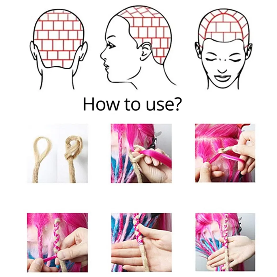 Extensiones de dreadlocks sintéticos de 24 pulgadas, 5 hebras por paquete, terminación simple, delgadas, crochet, suaves, hechas a mano 5