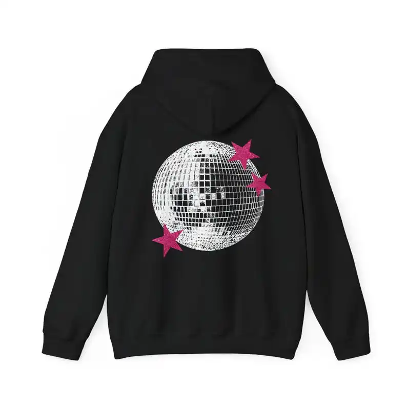 Bola de discoteca mirrorball manter quente moletom estrelas rosa manga longa pulôver personalizado correspondência hoodies streetwear presentes para ela