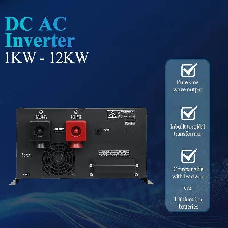 Hybrid 1KW-12KW Solar Inverter with NFC Split Phase Pure Sine Wave Inverter for Solar System Inverter and Converter
