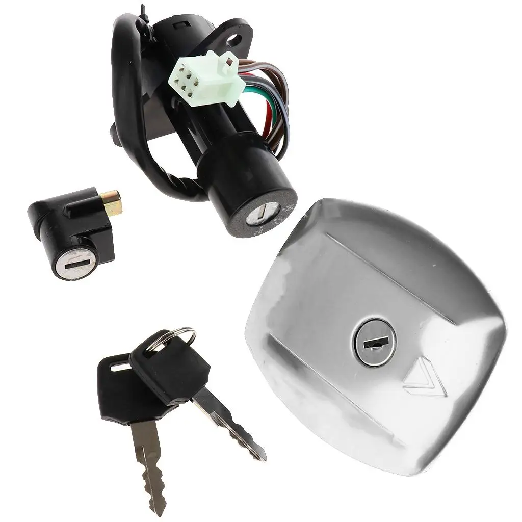 Key Ignition Switch Lock Waterproof Ignition Switch Key Gas Fuel Tank Cover Seat Lock Key Durability Universal for Suzuki GS125