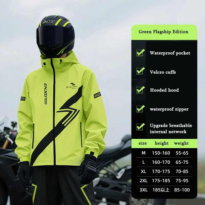2026 New Motorcycle Raincoat Jacket Men Windproof Split Rain Coat Waterproof Motorcyclist Women Raincoat