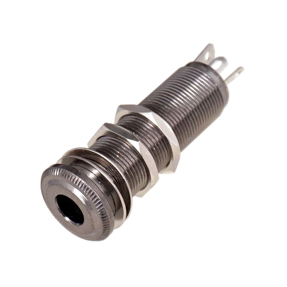 Electric Guitar Bass 6.35mm Socket Stereo 1/4 Inch Output Jacks Plug Parts Ribbed Tube Style Jack Anti-noisy