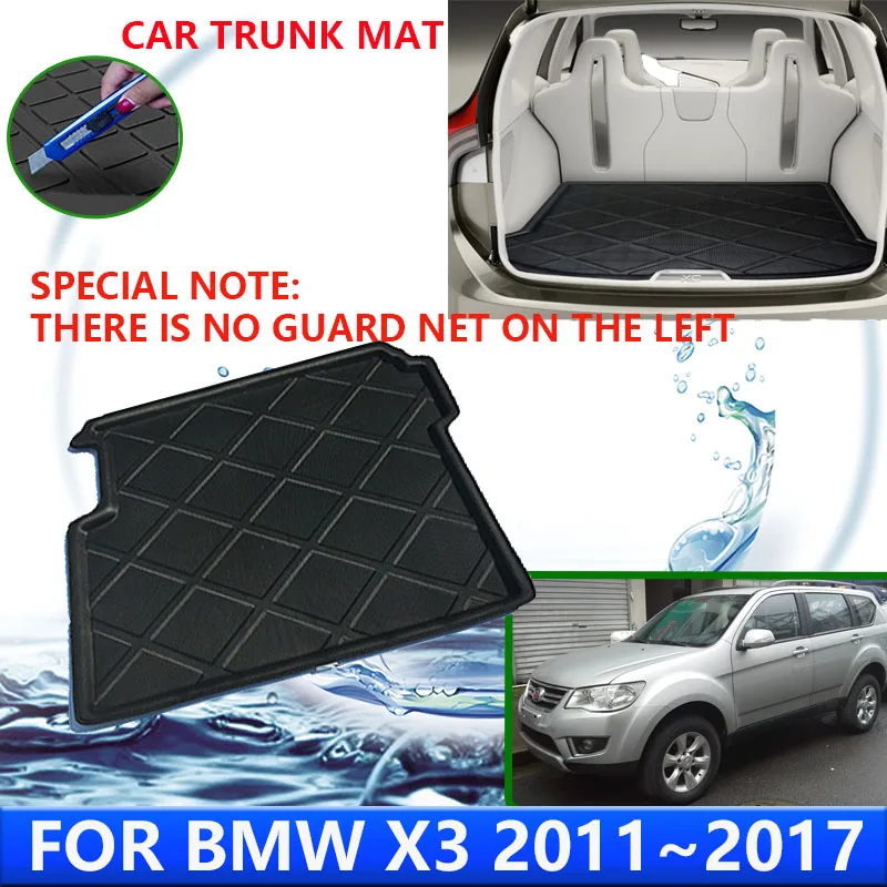 For BMW X3 F25 2011~2017 2012 2014 2015 2016 Car Rear Trunk Protector Pads Auto Waterproof Liner Anti-Fouling Mats Accessories