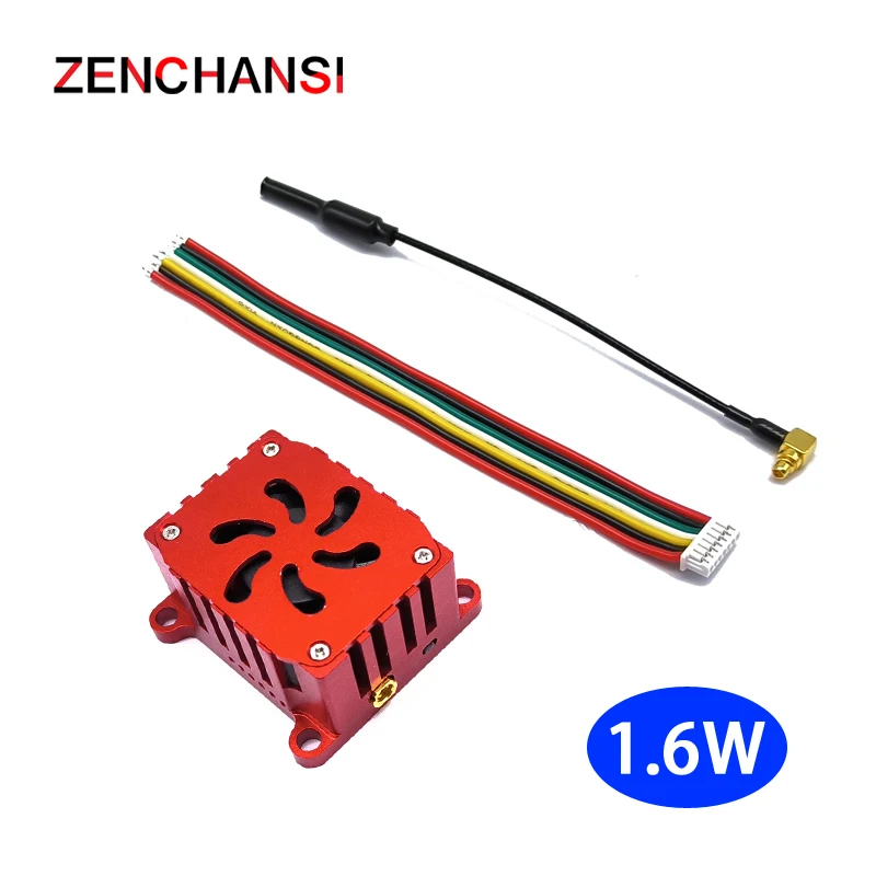 5.8G 48CH VTX Video Transmitter CNC shell 1.6W High Power Wide voltage 2-6S Heat Dissipation Structure support OSD For RC FPV