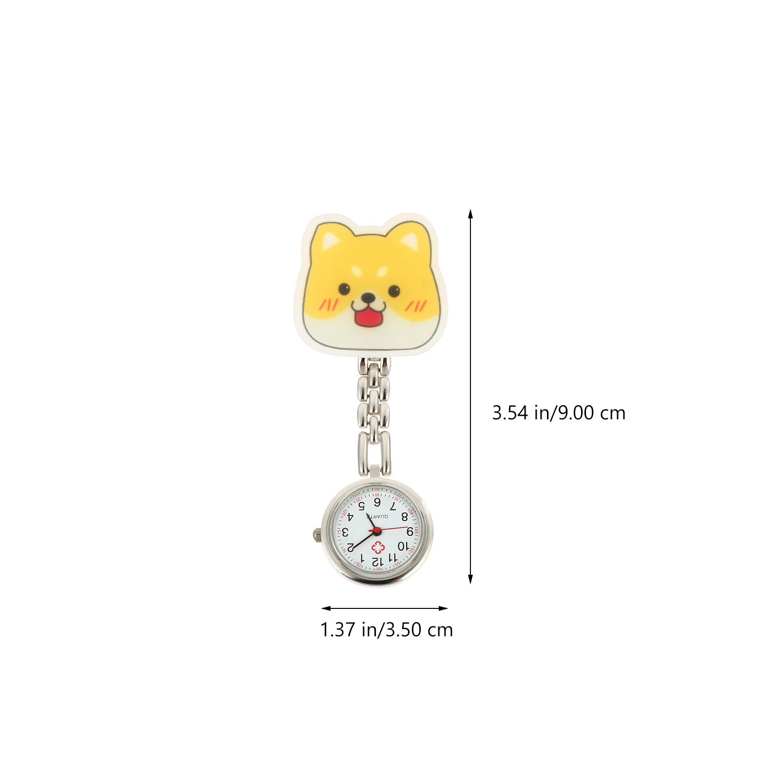 

2pcs Nurse Lapel Durable Night Glow Luminous Luminous Pocket Table Watch Hanging Watch Animal Design