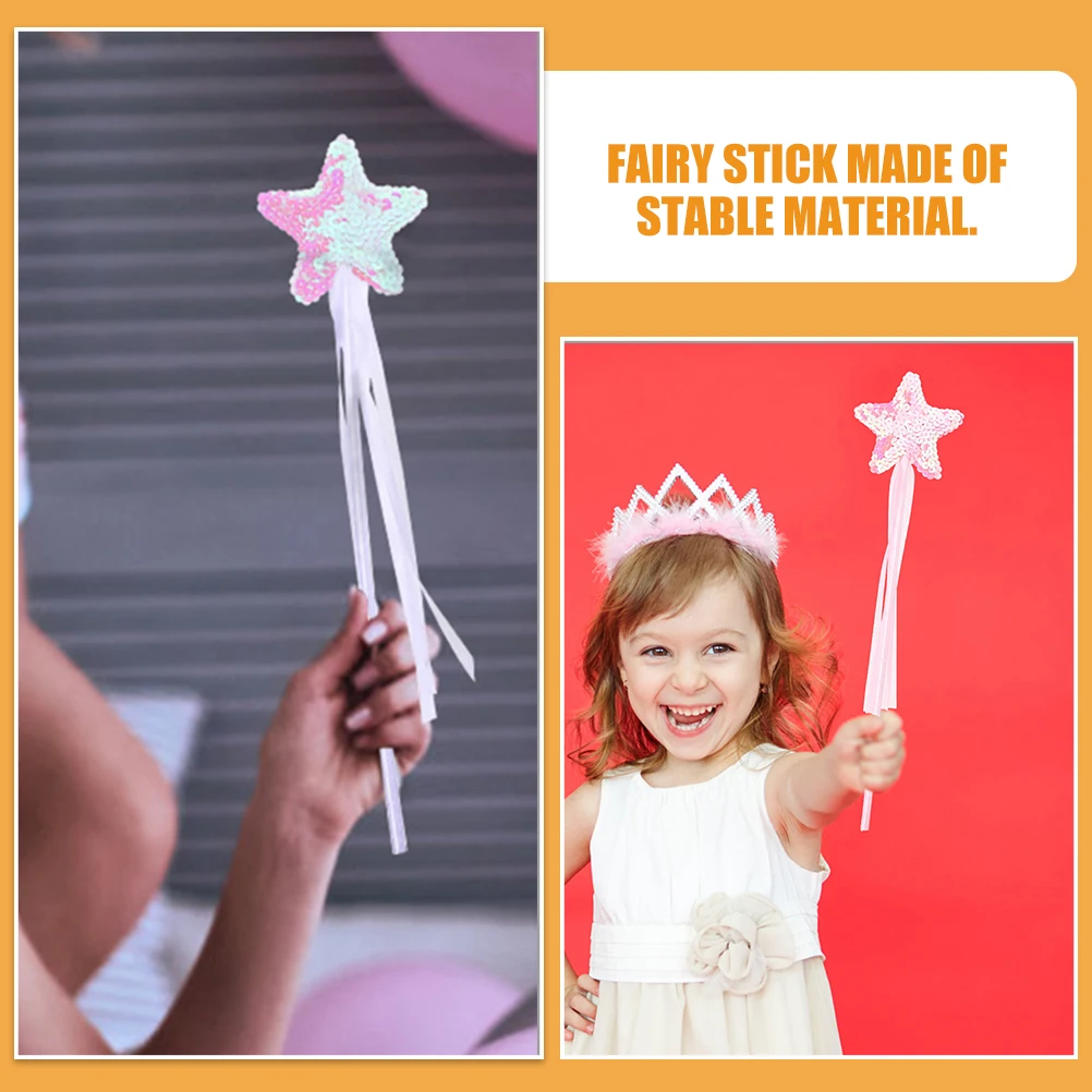 

4pcs Fairy Children Fairy Wand Plaything Angel Star Wand Lightweight Easy Grip Party Cosplay Stage Performance Prop