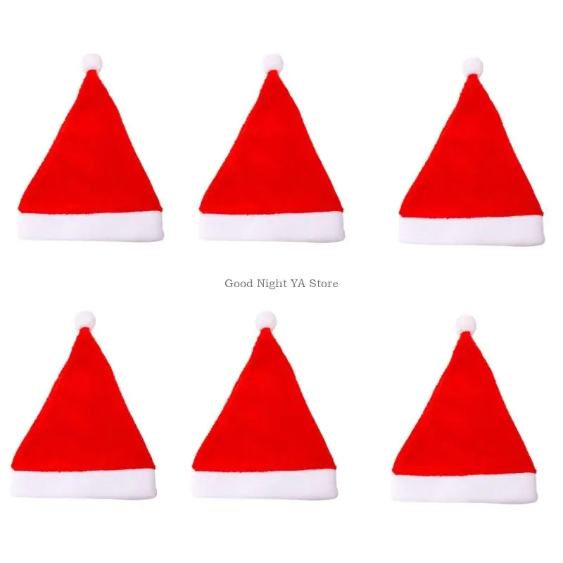 Family Gathering Santa Cap Comfortable Short Plush Hat For Christmas Parties Celebration PhotoShoots Accessory