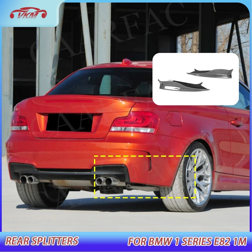 ألياف الكربون الخلفية الشفاه الخائن تقليم Canard مآزر الجنيحات لسيارات BMW 1 Series E82 1M كوبيه 2-Door 2011 FRP واقيات الطين المصدات