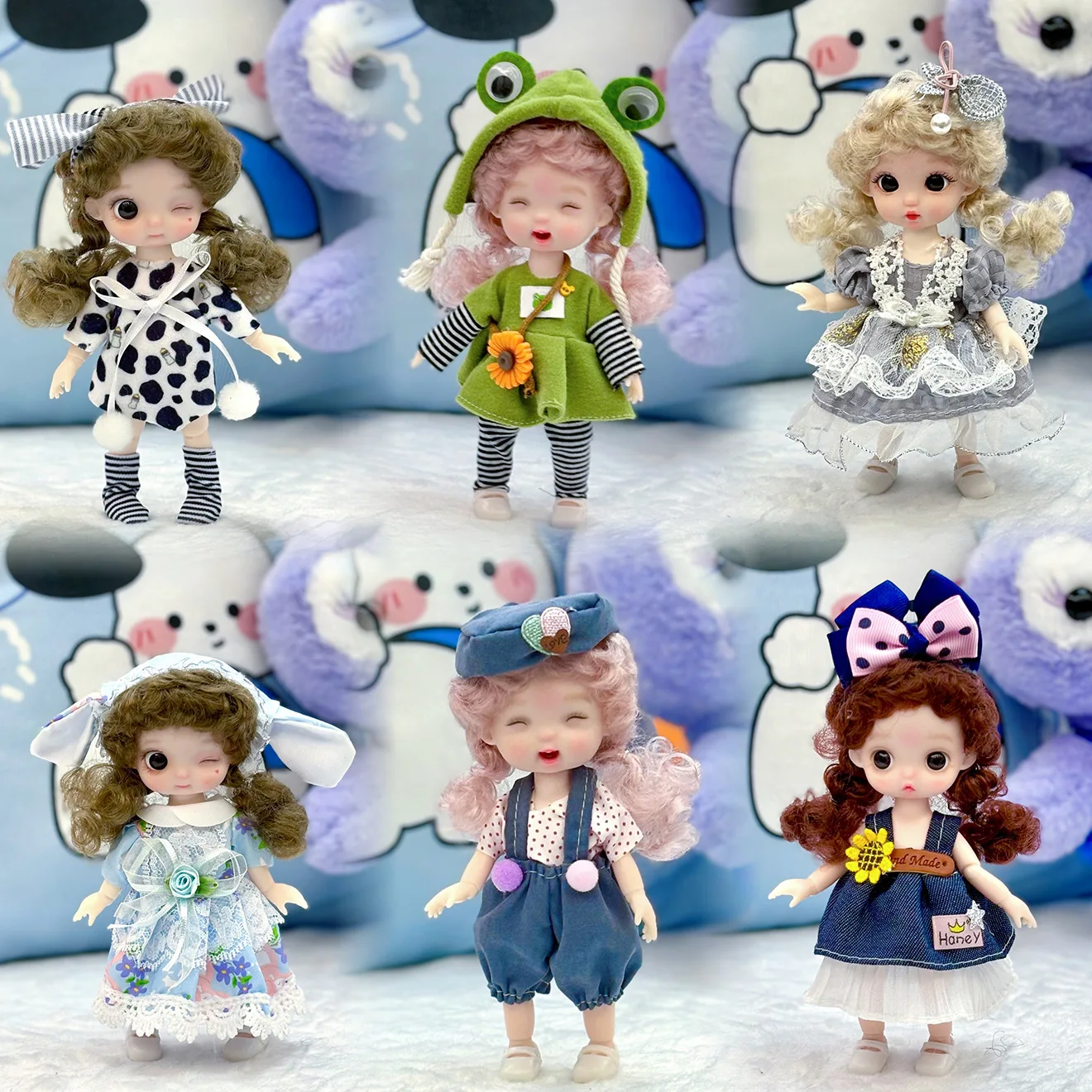 

1/8 BJD Doll Full Set 17cm Cute Doll Children's Gift, Dolls for Girls Toys for Girls