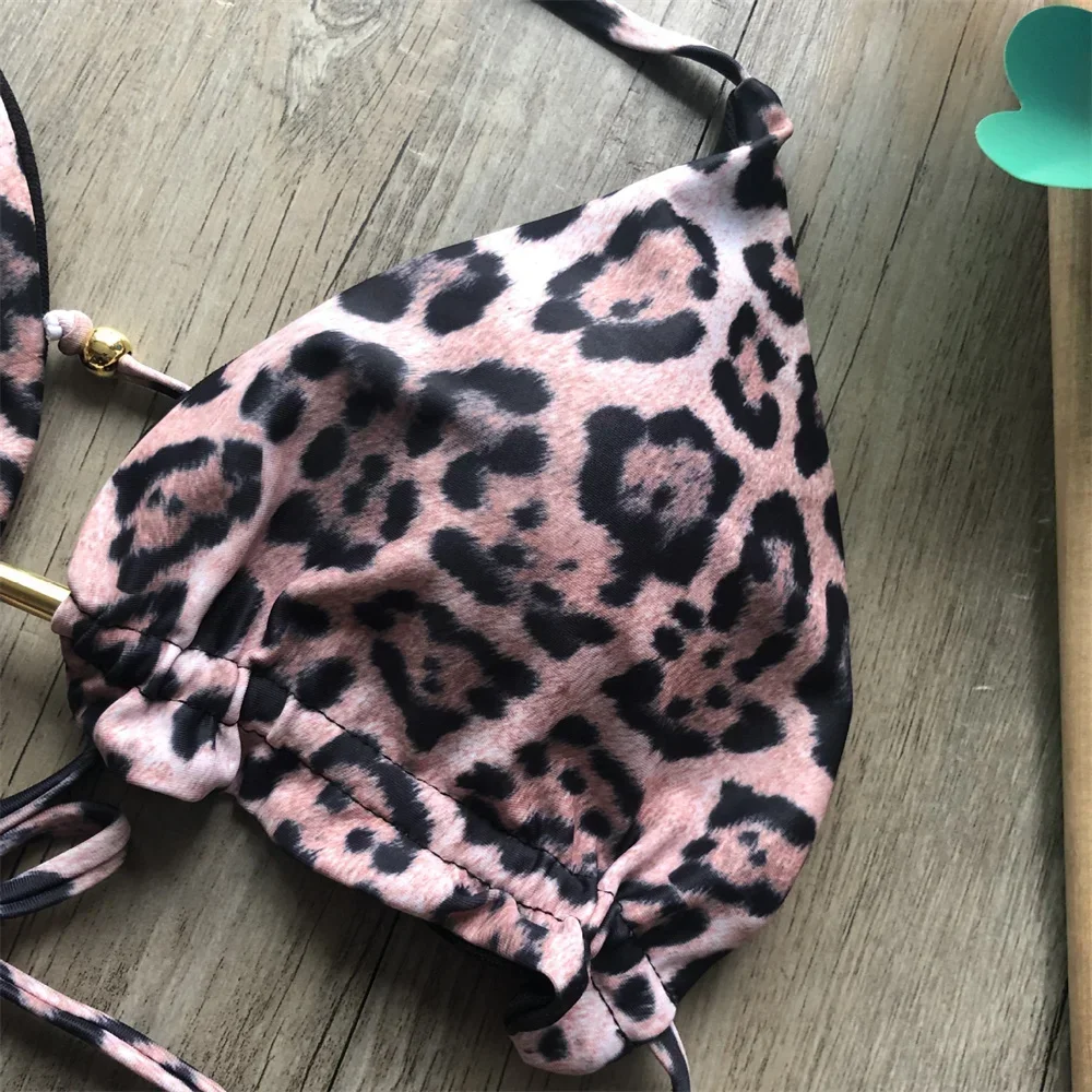 Leopard Print Bikini Sexy String Triangle Swimsuit Backless Swimwear Two Piece Trend Women Beach Bathing Suit Bikinis Thong Sets