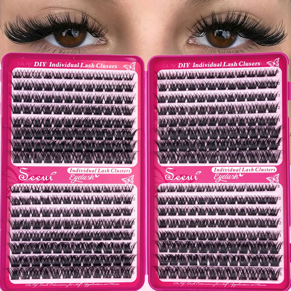Wimpernbüschel, Wispy-Wimpernbüschel, Cluster-Wimpernverlängerungen für natürliches Volumen, DIY-Einzelwimpern mit weichem, dünnem Band, Make-up – Detail 8