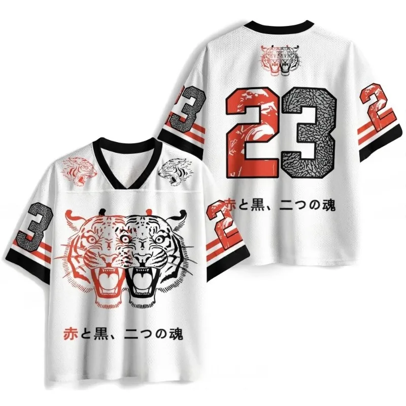 2026 New Jersey sports short sleeved T-shirt, V-neck short sleeved T-shirt, Y2K sports fashion 3D printed quick drying jersey image 3