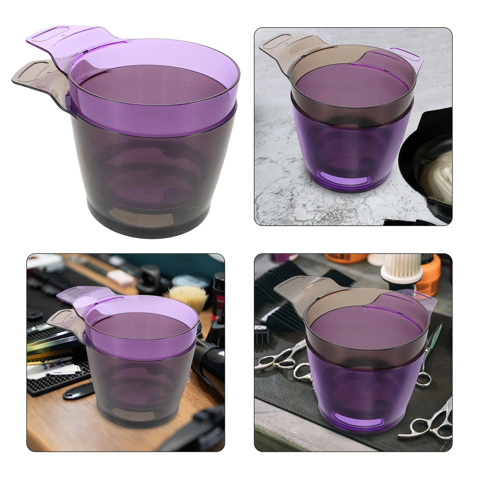

2pcs Hair Dye Mixing Bowls Large Capacity Transparent Plastic Bowl For Salon Professional Use Color Mixing Tools Hair Coloring
