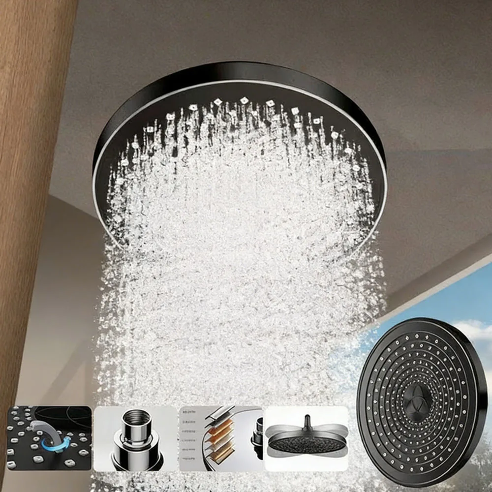 

Душевая лейка с верхним распылением 25 см, большой объем воды, повышающая давление, одинарная, для домашней ванной комнаты, комплект