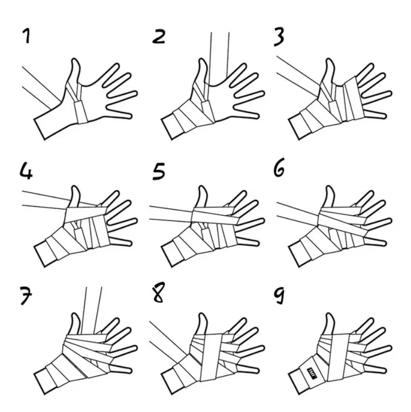 الرياضة ماصة للعرق القطن التفاف اليد التعادل ضمادة قفازات الملاكمة MMA اللكم حقيبة التدريب الأشرطة القطنية #3