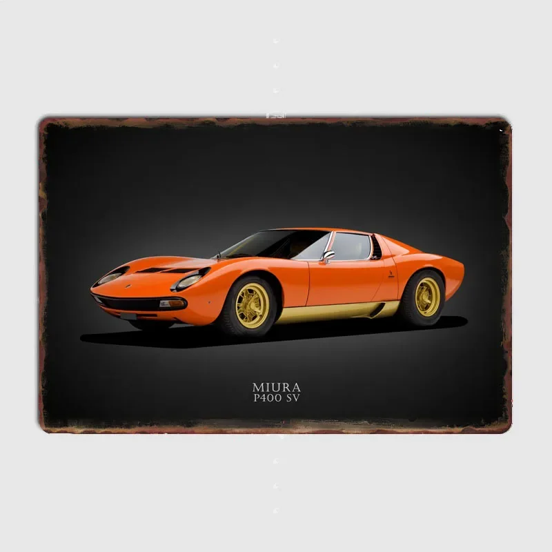 Supercar Miura P400 SV Classics Sports Car Metal  Poster Club Home Decoration Bedroom Bar Tin Sign room decoration Wall Decor