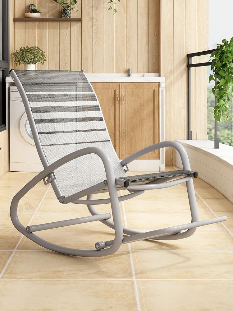 Casual Rocking Chair Balcony Recliner Outdoor Summer Cooling Chair Rattan Chair Lazy Snap Chair Leisure Chair