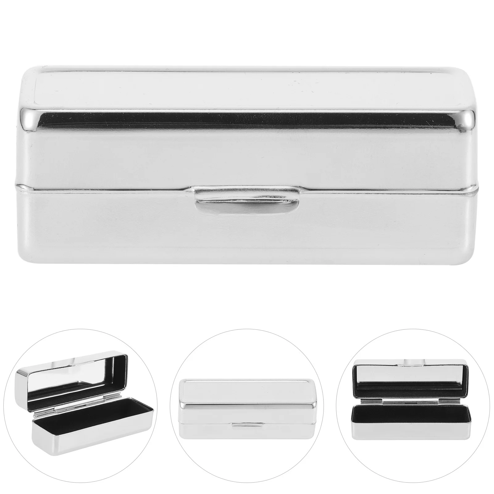 2 قطعة صندوق أحمر الشفاه منظم مكياج معدني ريترو مع مرآة حقيبة تخزين محمولة لأحمر الشفاه وأسطوانة الزيت العطري