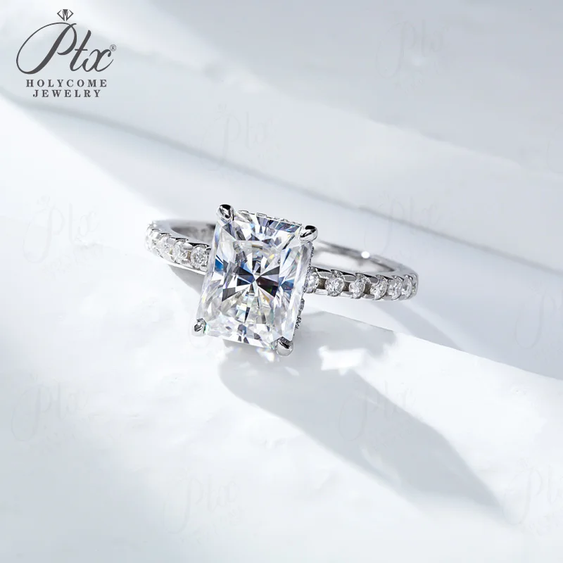

3ct Moissanite Ring Radiant Cut 925 Sterling Silver D VVS1 Comfortable Banquet Jewelry for Women Exquisite Elegant Sparkling