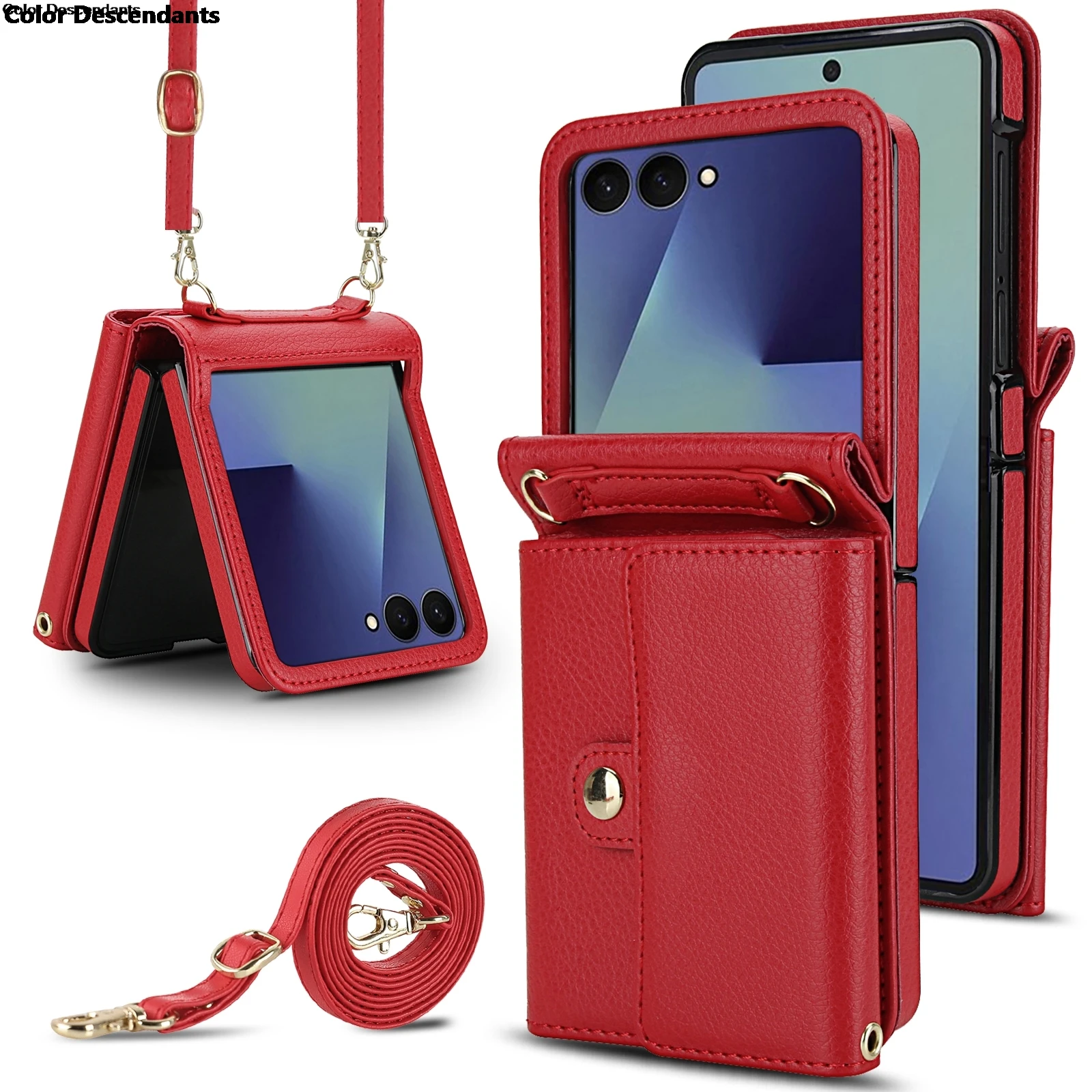 

Crossbody Leather Wallet Case Flip Cover For oppo find N2 flip oppo Find N3 Flip find n3 flip Lanyard Cards Bag Phone Cover