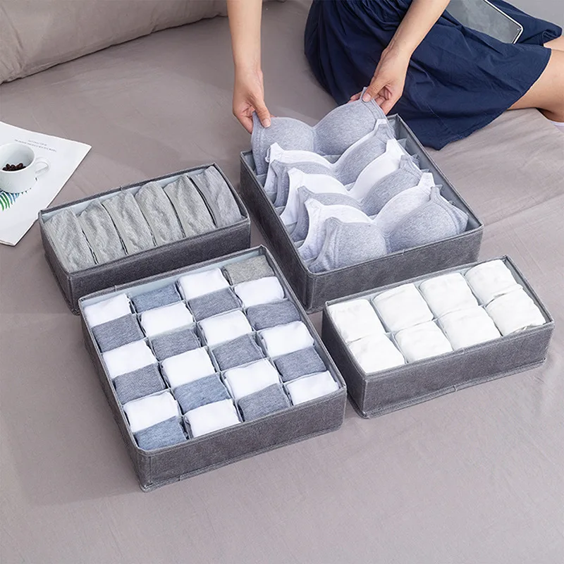 Underwear socks storage box drawer wardrobe divider box scarf tie storage box dormitory wardrobe clothing storage box foldable