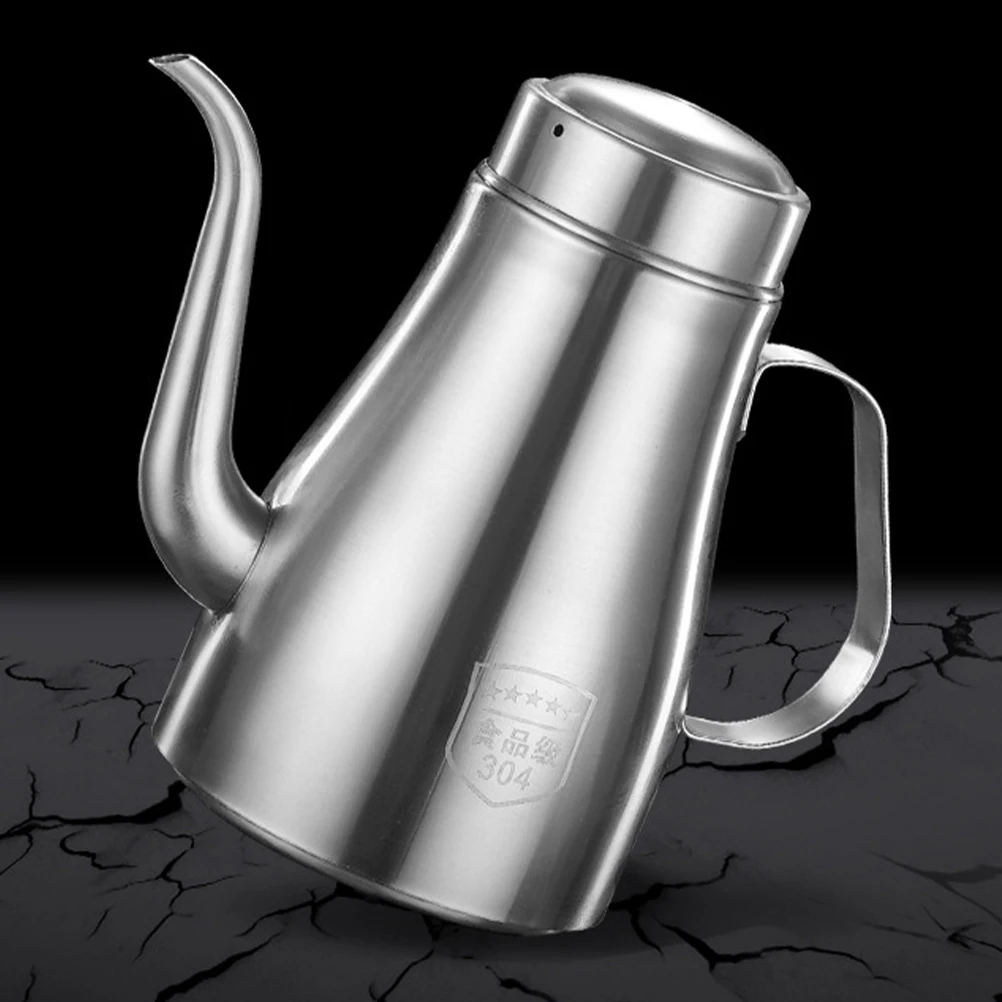 

Stainless Steel Oil Pot 32oz Leakproof Vinegar Dispenser Soy Sauce Bottle Olive Container Kitchen Tool Storage