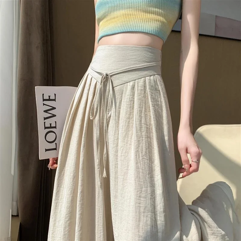 

Современная униформа для танцев: женские брюки с высокой талией и широкими штанинами, струящиеся, для классических танцев, летние, для фитнеса, с эффектом похудения