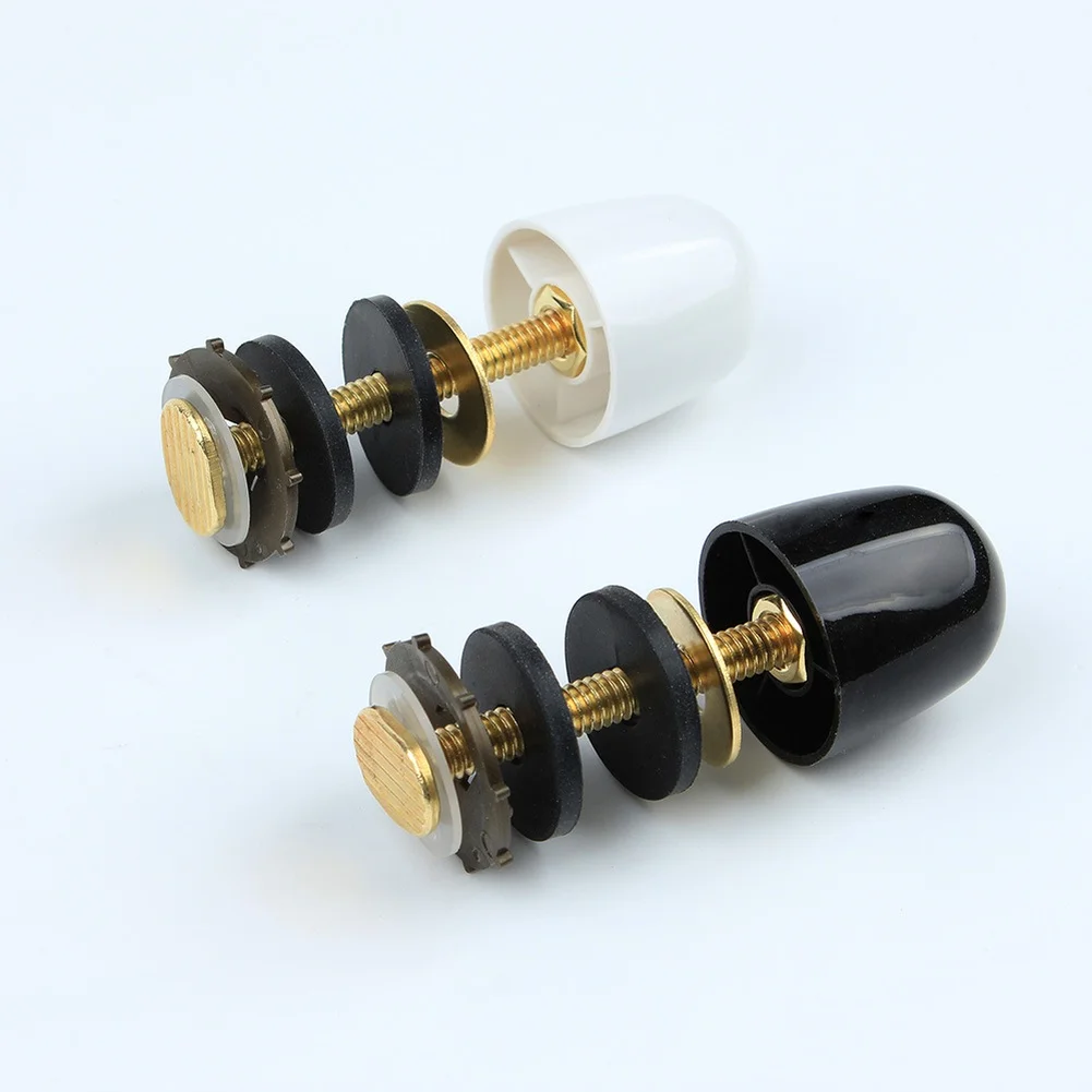 T Shape Copper Plated Toilet Floor Fixing Screws With ABS Protective Cover, Bathroom Hardware Screws And Fasteners