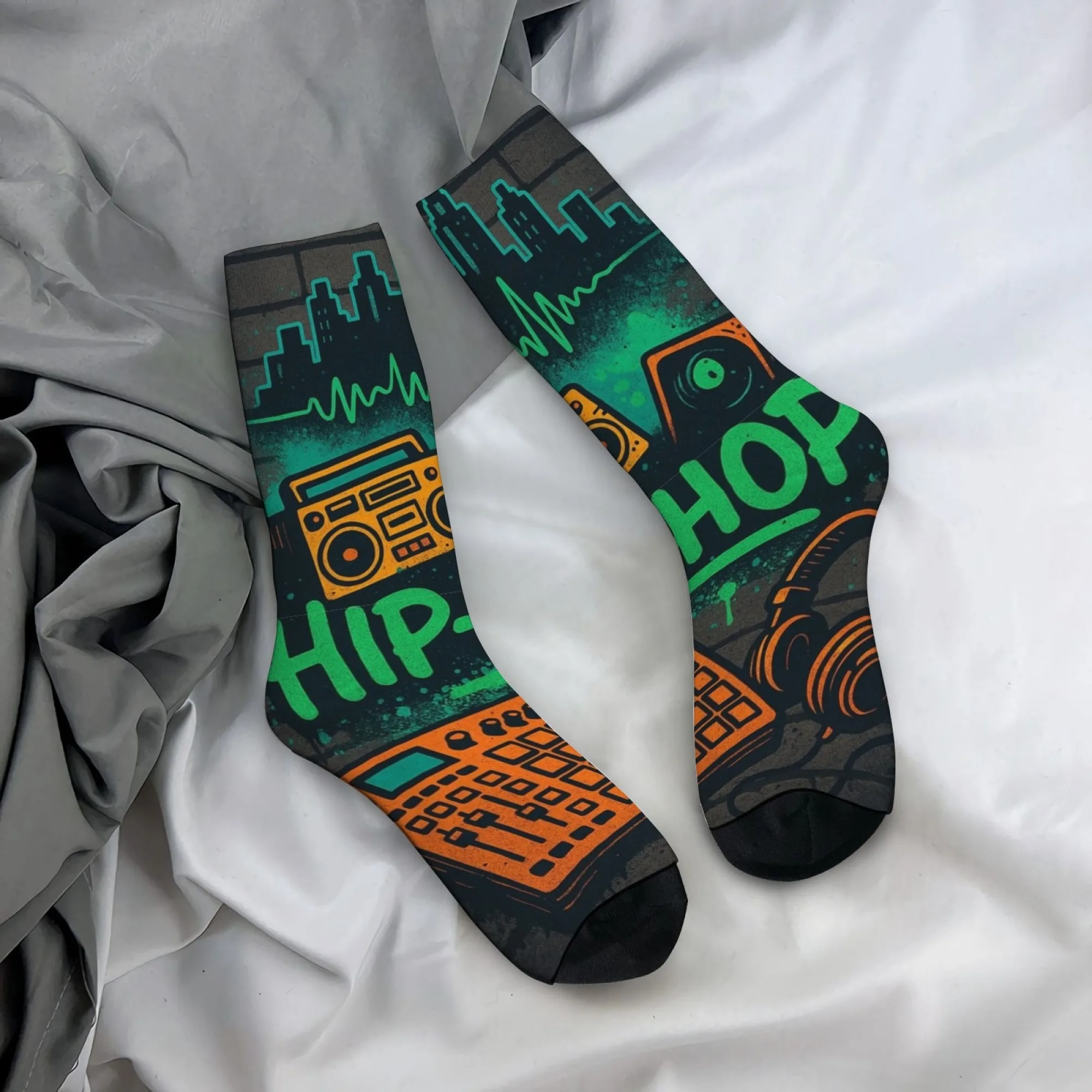 Harajuku Retro Street Style Hip-Hop Musik Stil Herrensocken Roman Hip-Hop Kultur bedruckte Freizeitsocken Crazy Party Urlaubsgeschenk