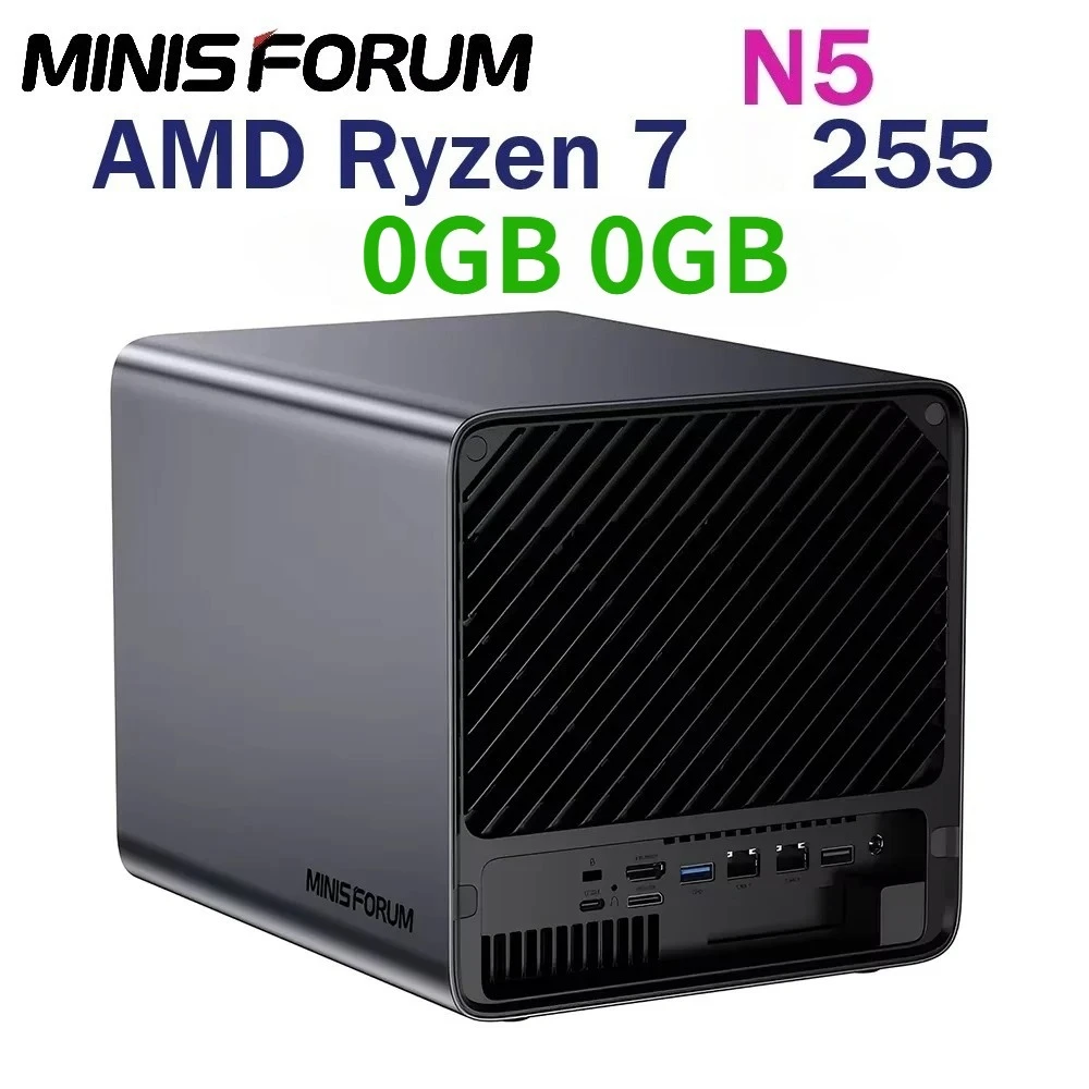 MINISFORUM N5 PRO AMD Ryzen AI 9 HX PRO 370/Ryzen 7 255 NAS AI