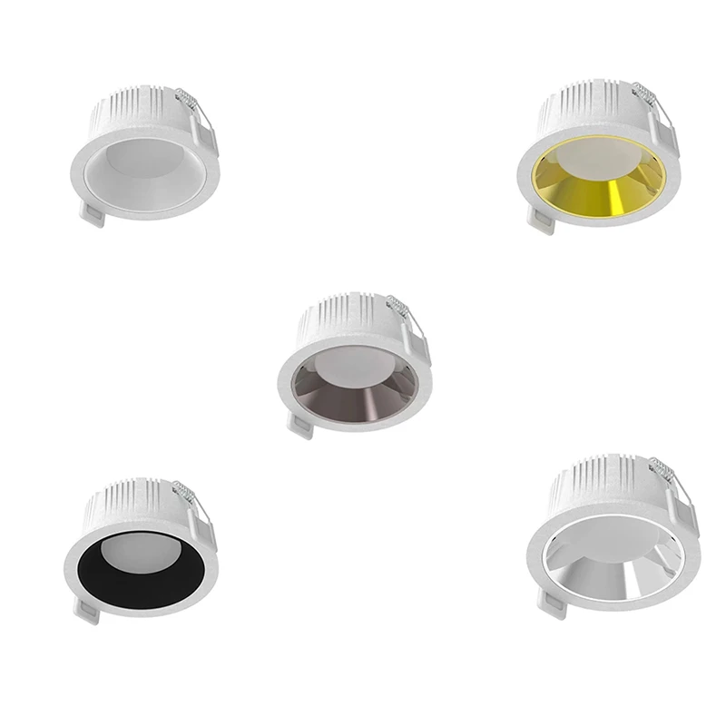 Recessed Round Anti-glare LED COB Spotlights 38° Dimmable 10W 12W 15W 18W 24W Ceiling Downlights Spot Mall Office Lighting