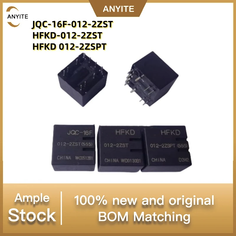 New 5Pcs/LOT  JQC-16F-012-2ZST  HFKD-012-2ZST HFKD 012-2ZSPT    JQC 16F 012 2ZST  HFKD 012 2ZST  2ZSPT  12v  10pin