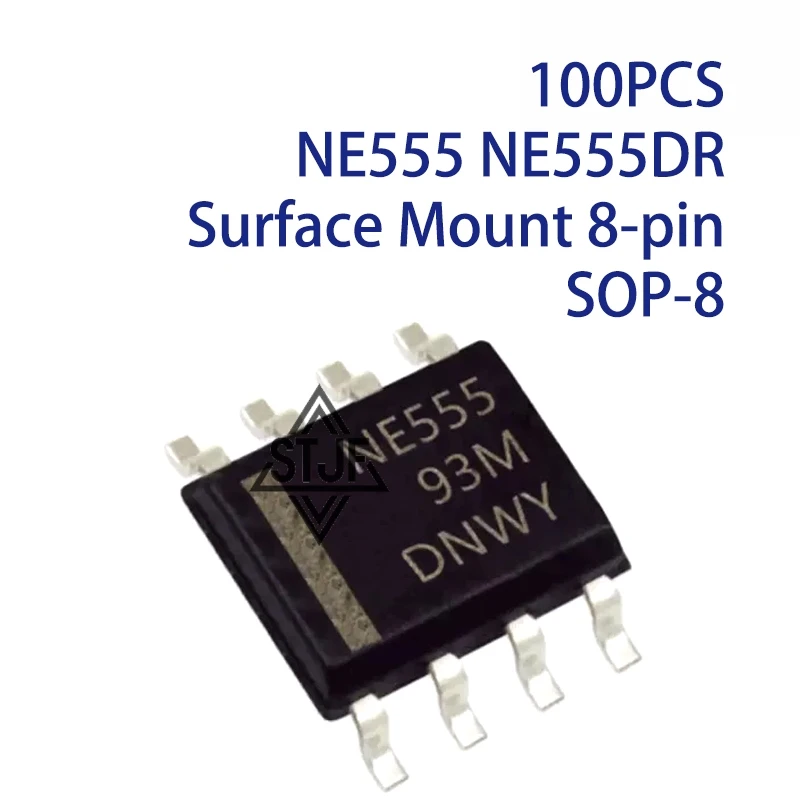 100PCS NE555 NE555DR Surface Mount 8-pin SOP-8
