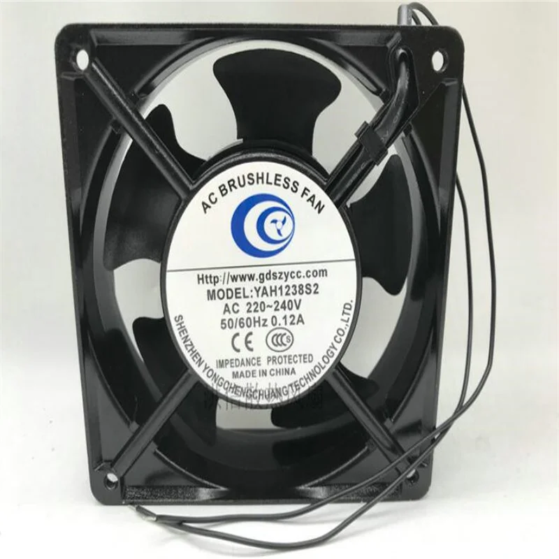 YAH1238S2 12038 220-240V 50-60HZ 0.12A Two-wire cabinet chassis fan