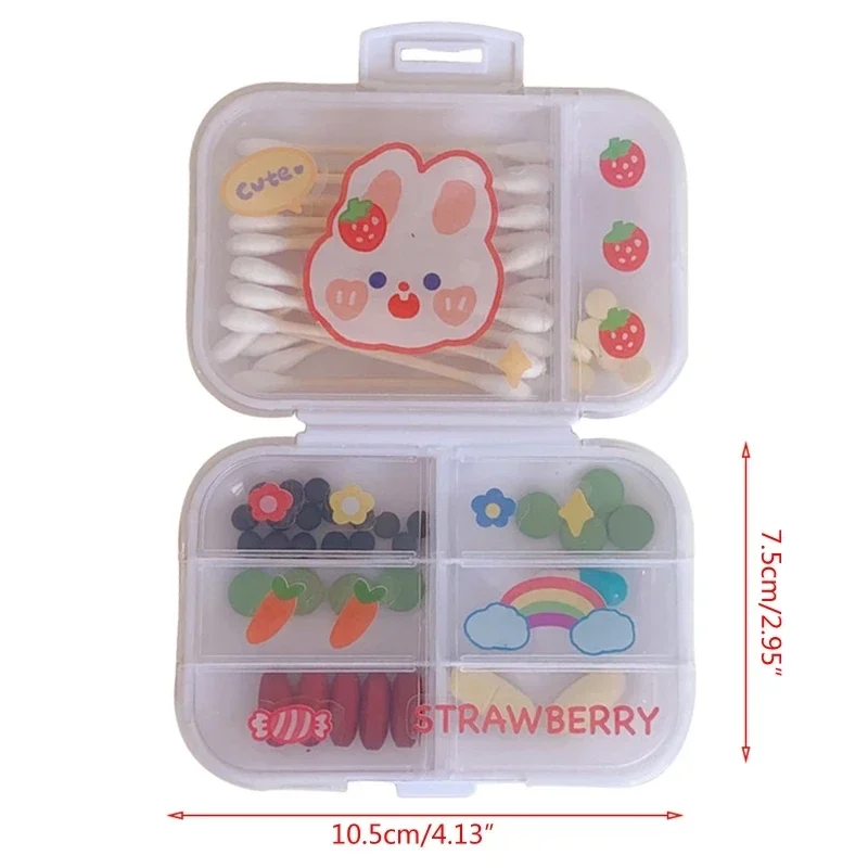 Portable Home Separate Medicine-Box Cute Travel Storage-Box Transparent Pill Box Mini Multi Grids Storage-Box Send Kawai Sticker