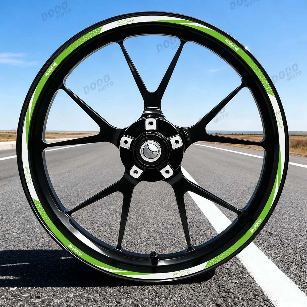 17 Inches Motorcycle Reflective Tire Stripe Rim Sticker Z Series Wheel PVC Decal For kawasaki Z 400 500 650 750 900 1000 H2 1100