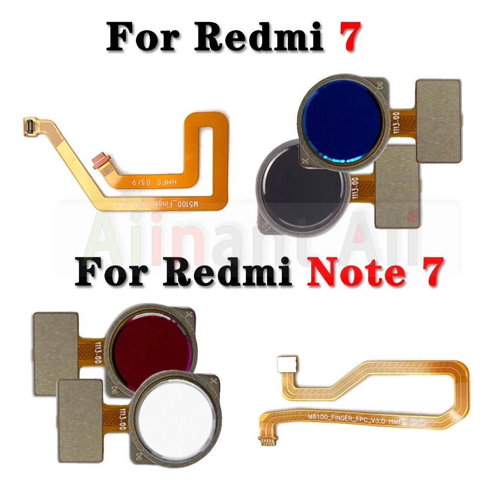 AiinAnt For Xiaomi Redmi Note 7 Plus Prime Pro Home Button Back Touch ID Finger Scanner Fingerprint Sensor Flex Cable