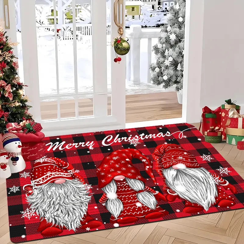

Christmas doormat, made of flannel, washable, Christmas decorative entrance mat, suitable for rooms and bathrooms