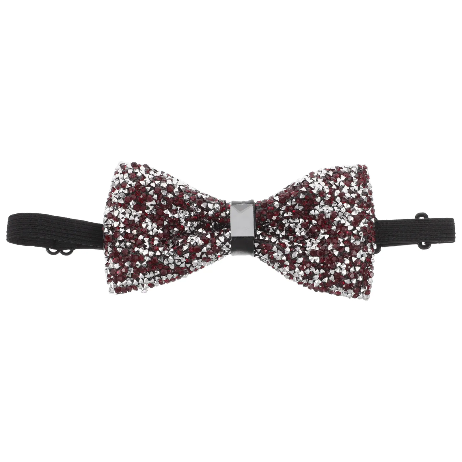 

Full Tie for Men Self Tie Nightclub Bowties Golden Glitter Bridegroom Rhinestone Sequin Party Retro