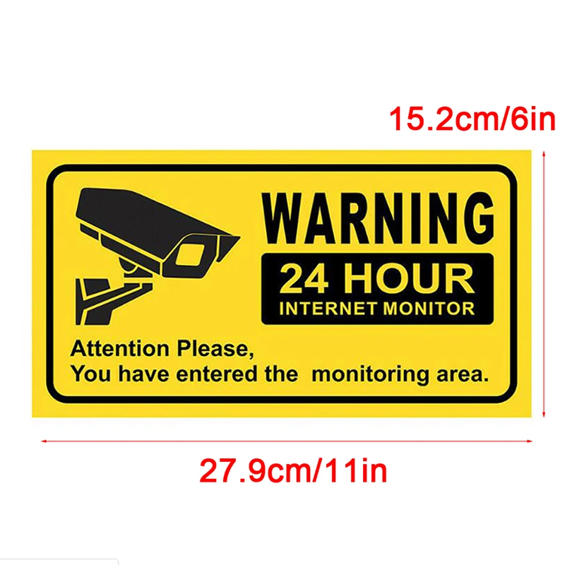 10pcs/set CCTV Security 24 Hour Video Surveillance Sign Camera Warning Car Stickers